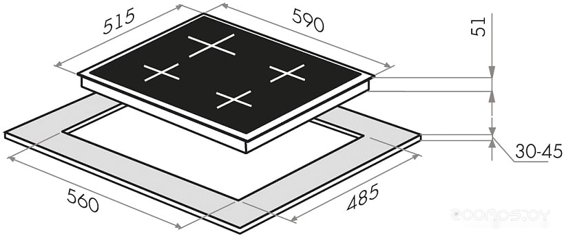 �������� ������ Maunfeld EGHE.64.3STS-EB/G �  �������� ������� �������