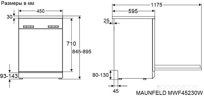 ��������������� ������������� ������ Maunfeld MWF45230W �  �������� ������� �������